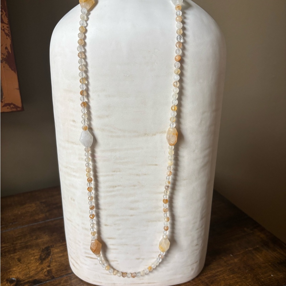 Jay King DTR Sunshine Quartz Necklace 36” White Golden Quartz (P)